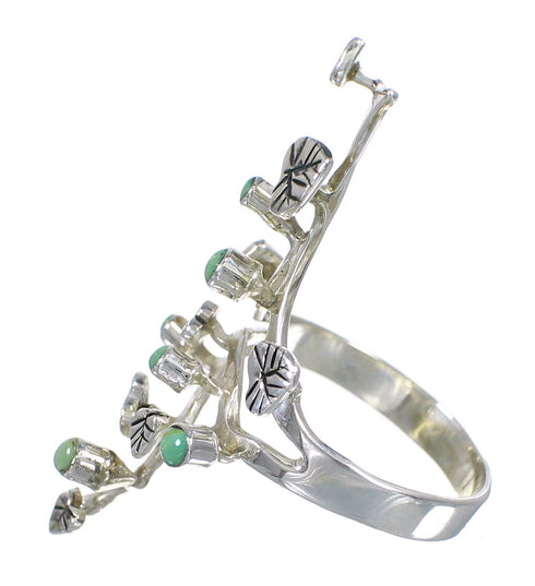 Southwest Authentic Sterling Silver Turquoise Jewelry Ring Size 5-1/4 VX62317